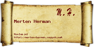 Merten Herman névjegykártya